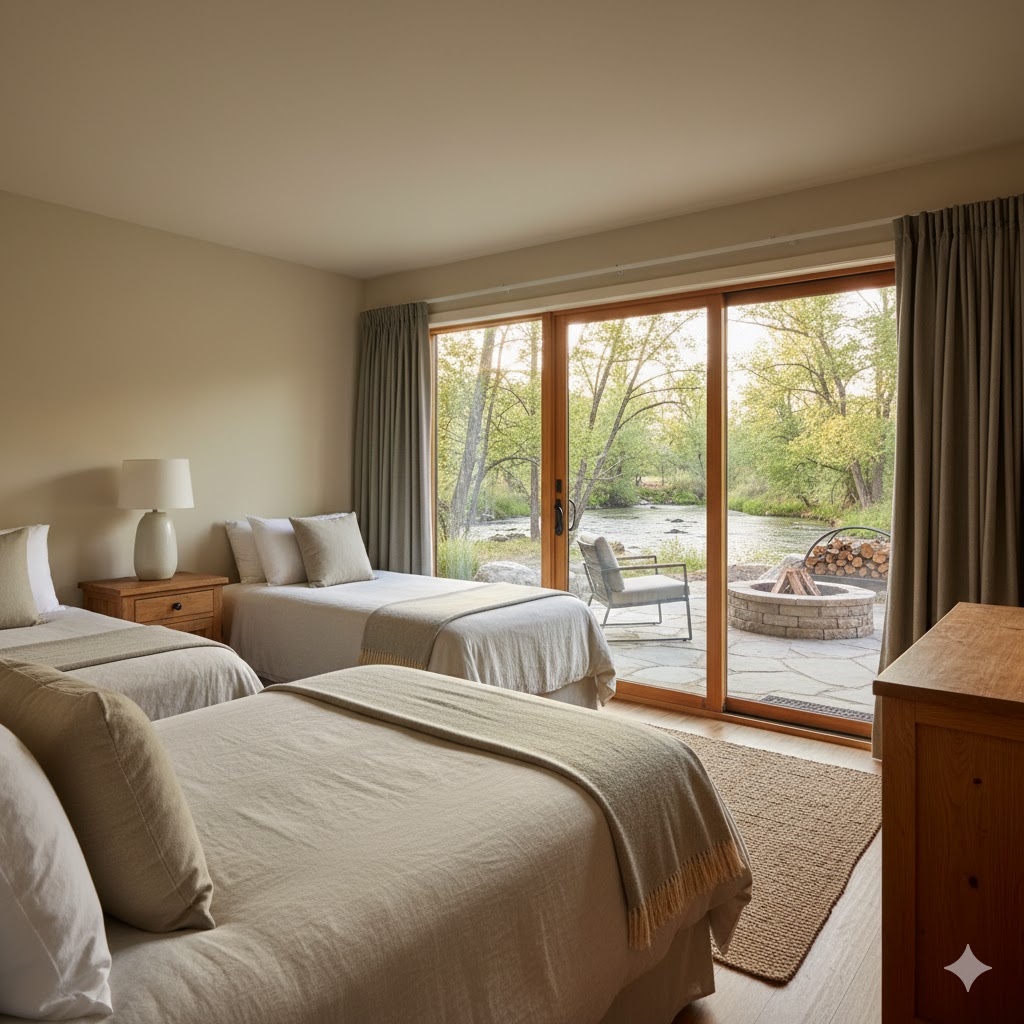 Creekside room overlooking the creek