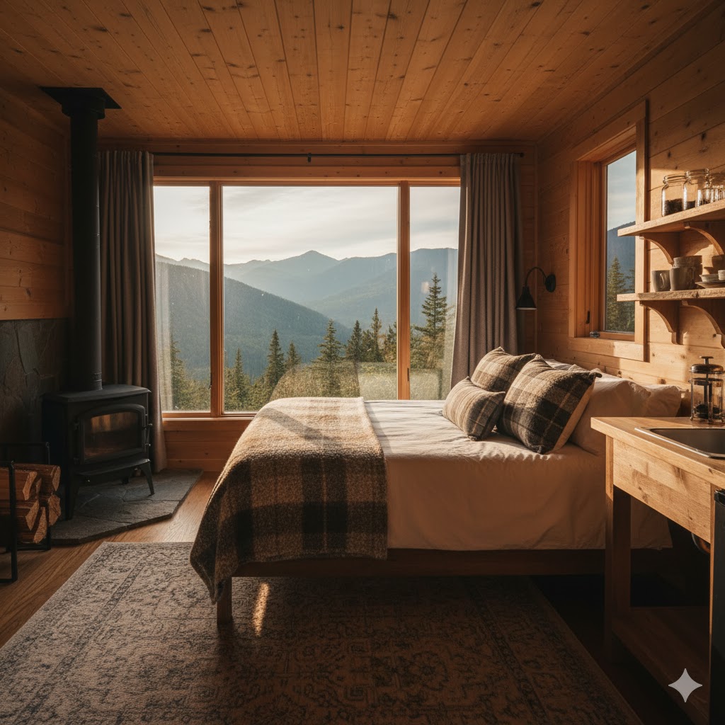 Cozy cabin with mountain views